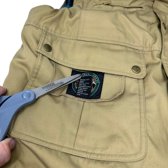 Vintage Mountain Crest Reversible Vest Brown Plaid Hunting Shooting‎ Large - Picture 7 of 10